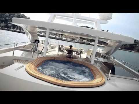 a large swimming pool aboard LAMMOUCHE Yacht for Charter