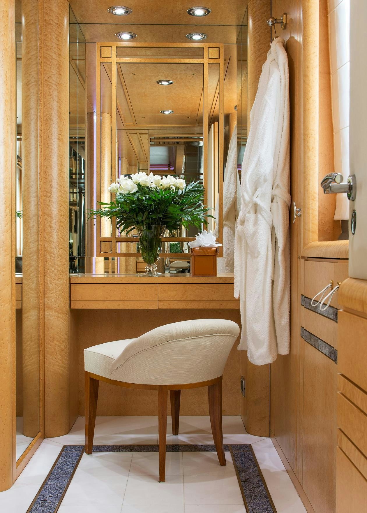 a bathroom with a sink and a mirror aboard BELLA STELLA Yacht for Charter