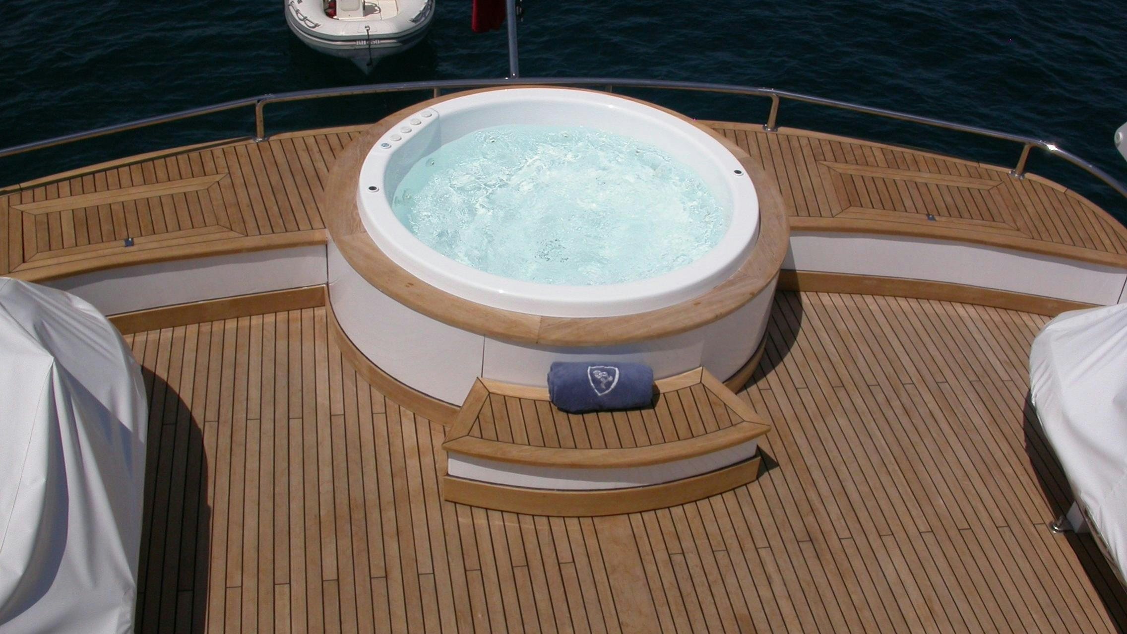 a tub on a deck aboard COSTA MAGNA Yacht for Charter