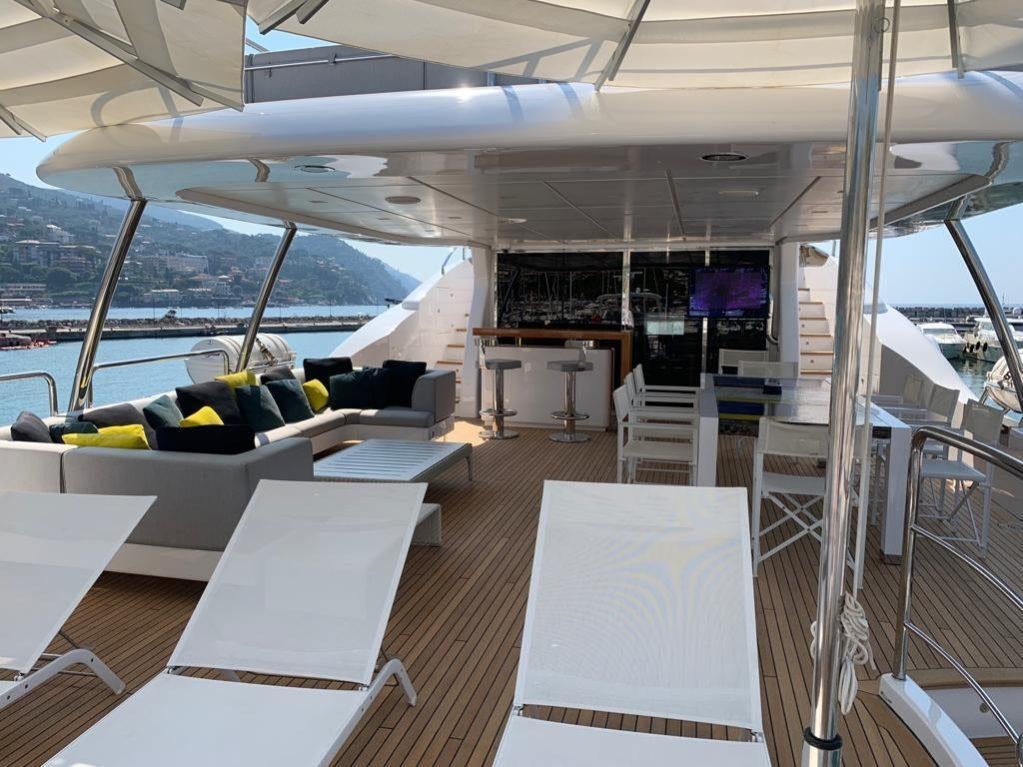 inside of a boat aboard L'ALBATROS Yacht for Charter