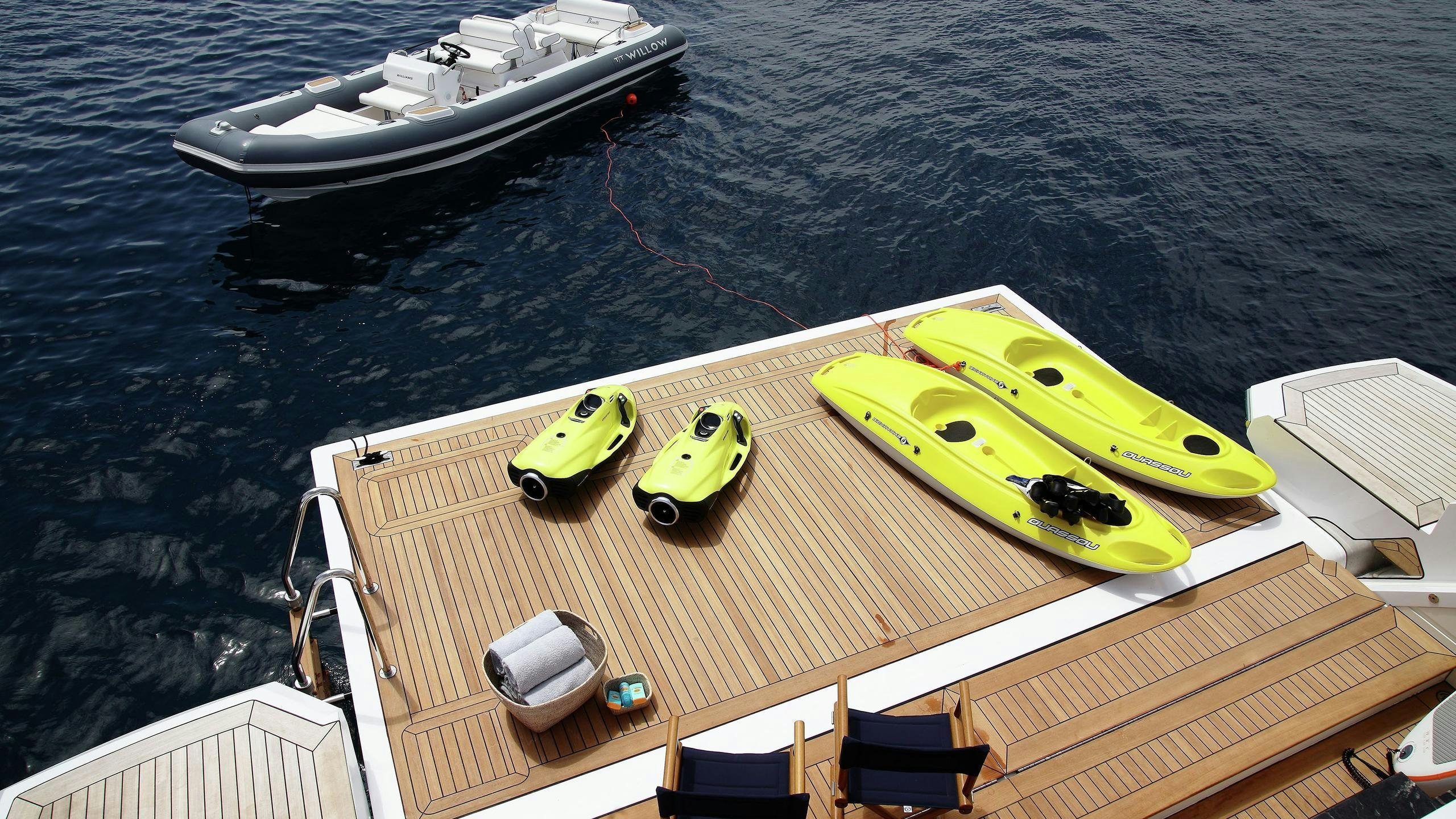 a boat on the water aboard WILLOW Yacht for Charter