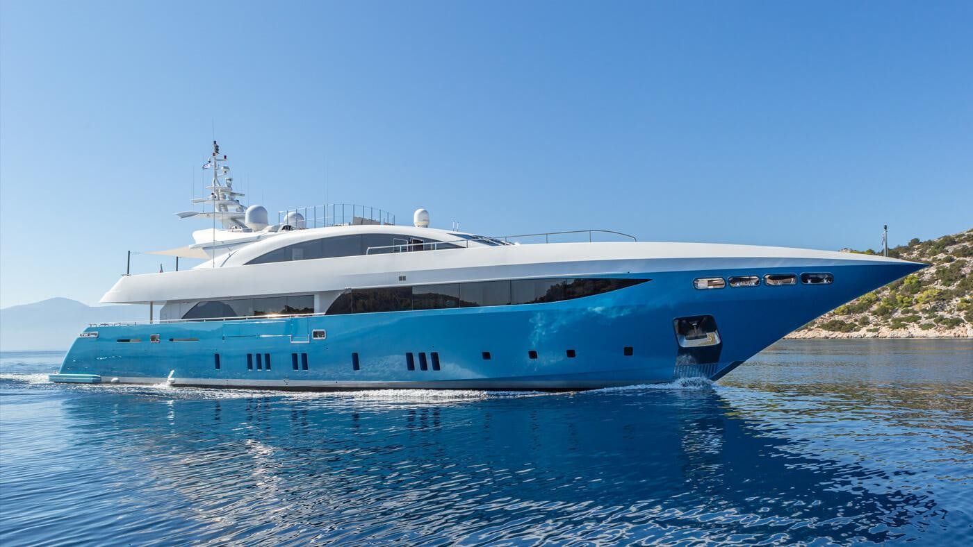 a white yacht on the water aboard SEA WOLF Yacht for Charter
