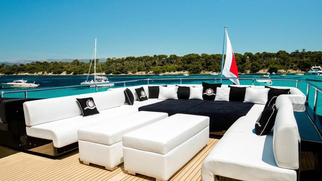 a boat on the water aboard AQUILA Yacht for Charter