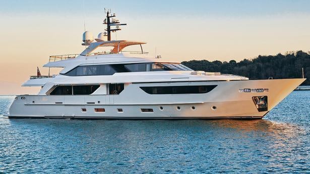 a large white yacht aboard NAMASTE Yacht for Charter