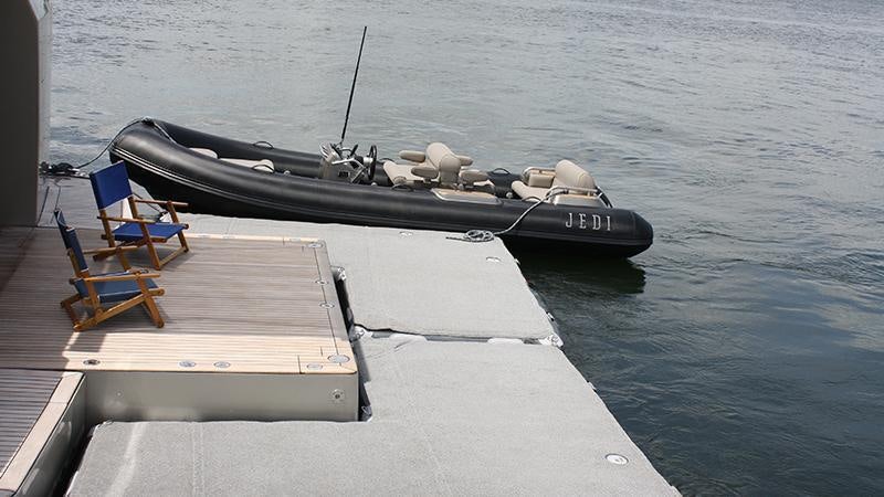 a boat on the water aboard SAFE HAVEN Yacht for Charter