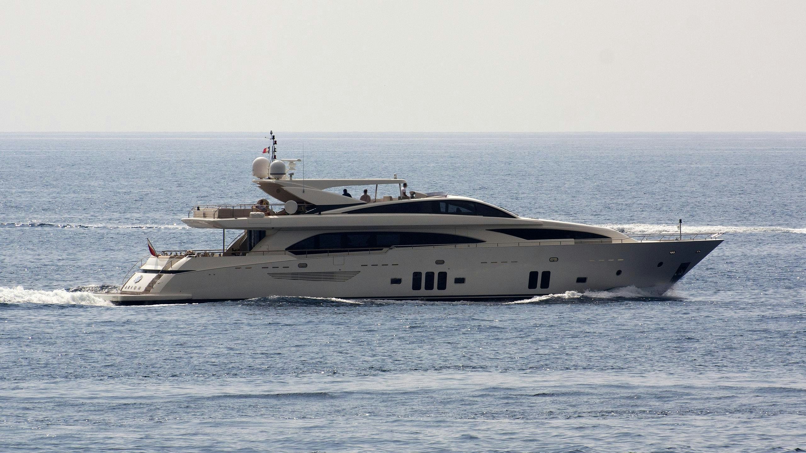 a white yacht in the ocean aboard ARION Yacht for Charter
