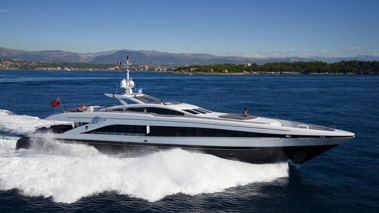 a large white yacht aboard G-FORCE Yacht for Charter