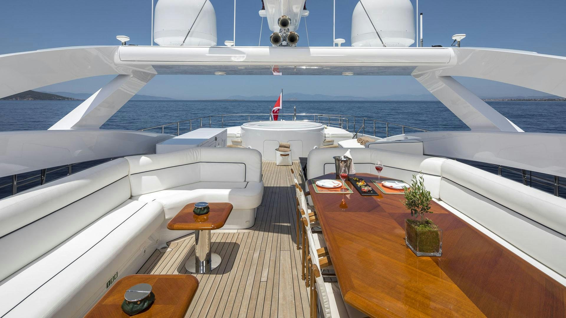 a deck of a ship aboard L'EQUINOX Yacht for Charter