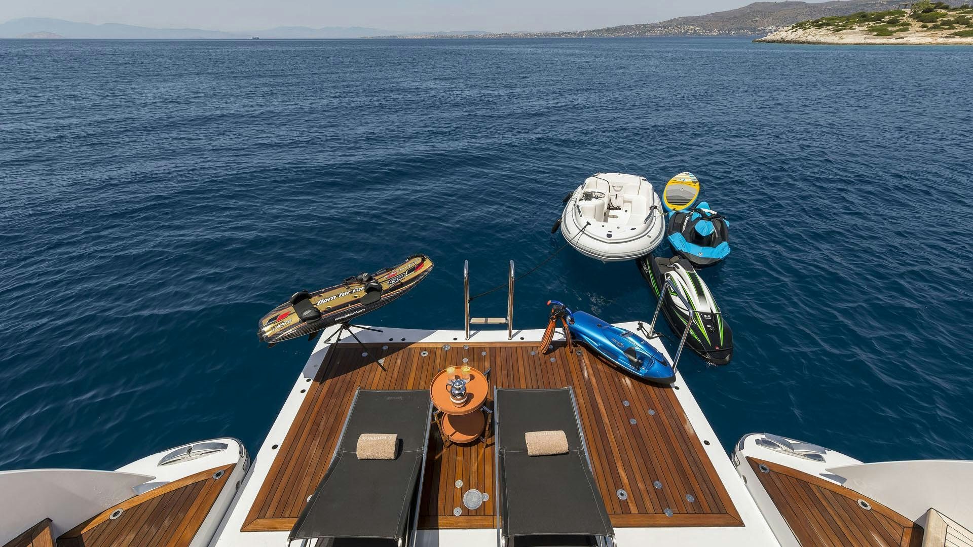 a boat on the water aboard L'EQUINOX Yacht for Charter