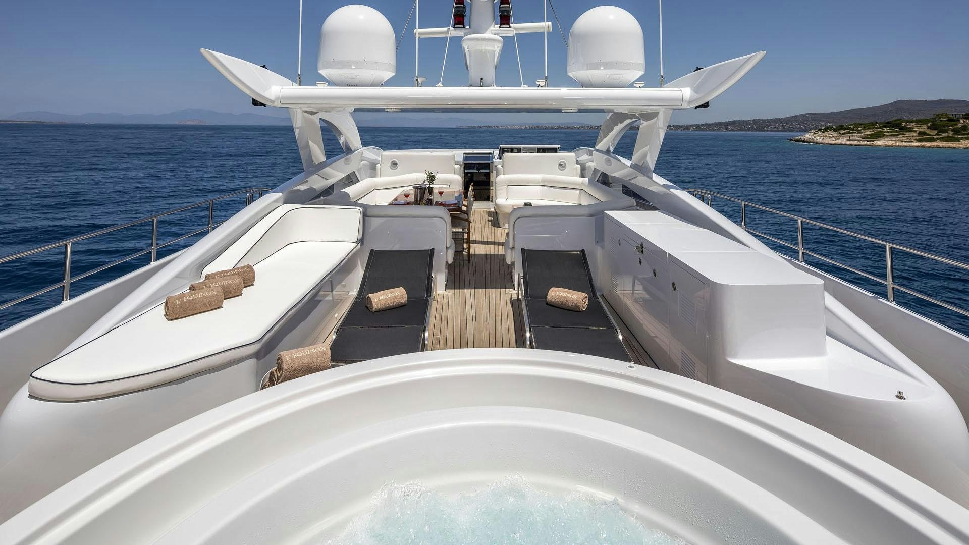 a boat on the water aboard L'EQUINOX Yacht for Charter