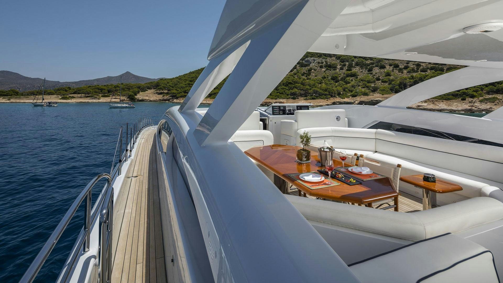 a boat on the water aboard L'EQUINOX Yacht for Charter