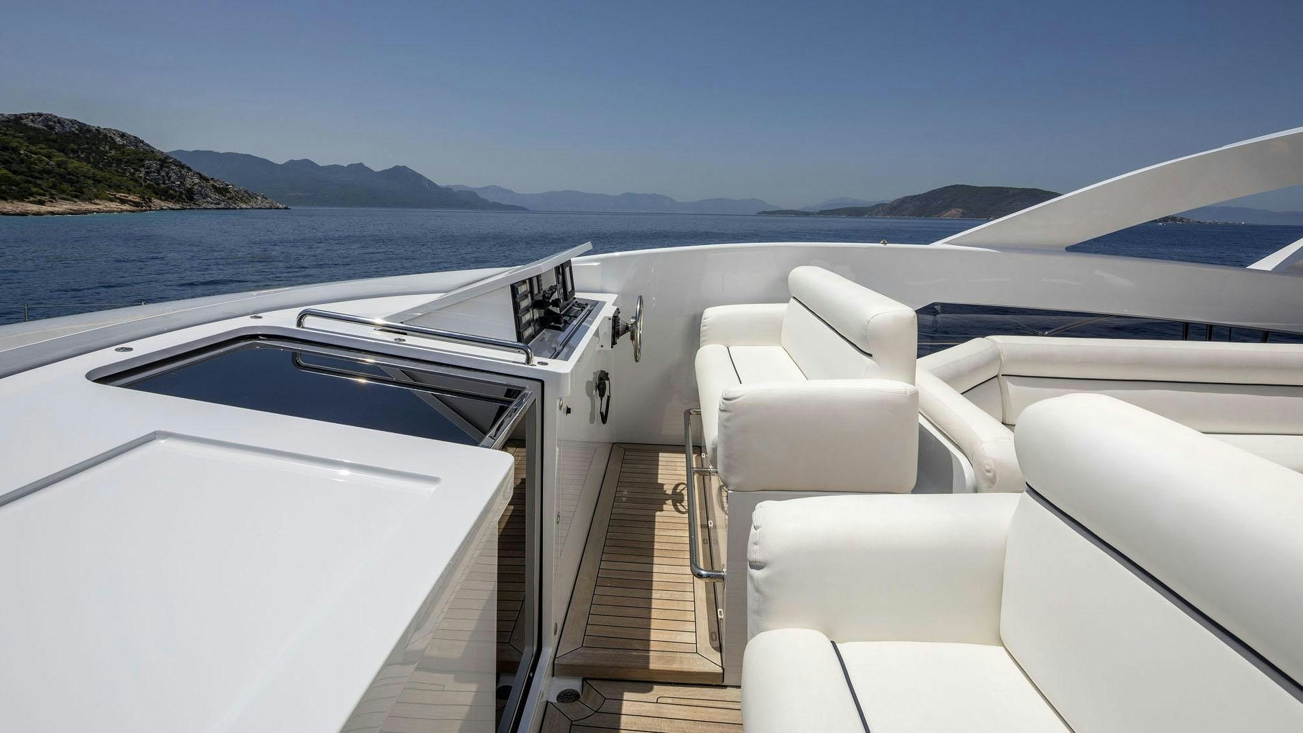 the inside of a boat aboard L'EQUINOX Yacht for Charter