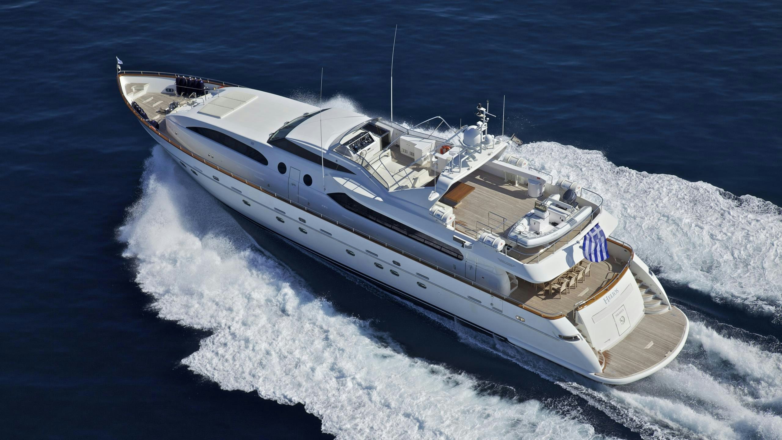 a ship on the water aboard HELIOS Yacht for Charter