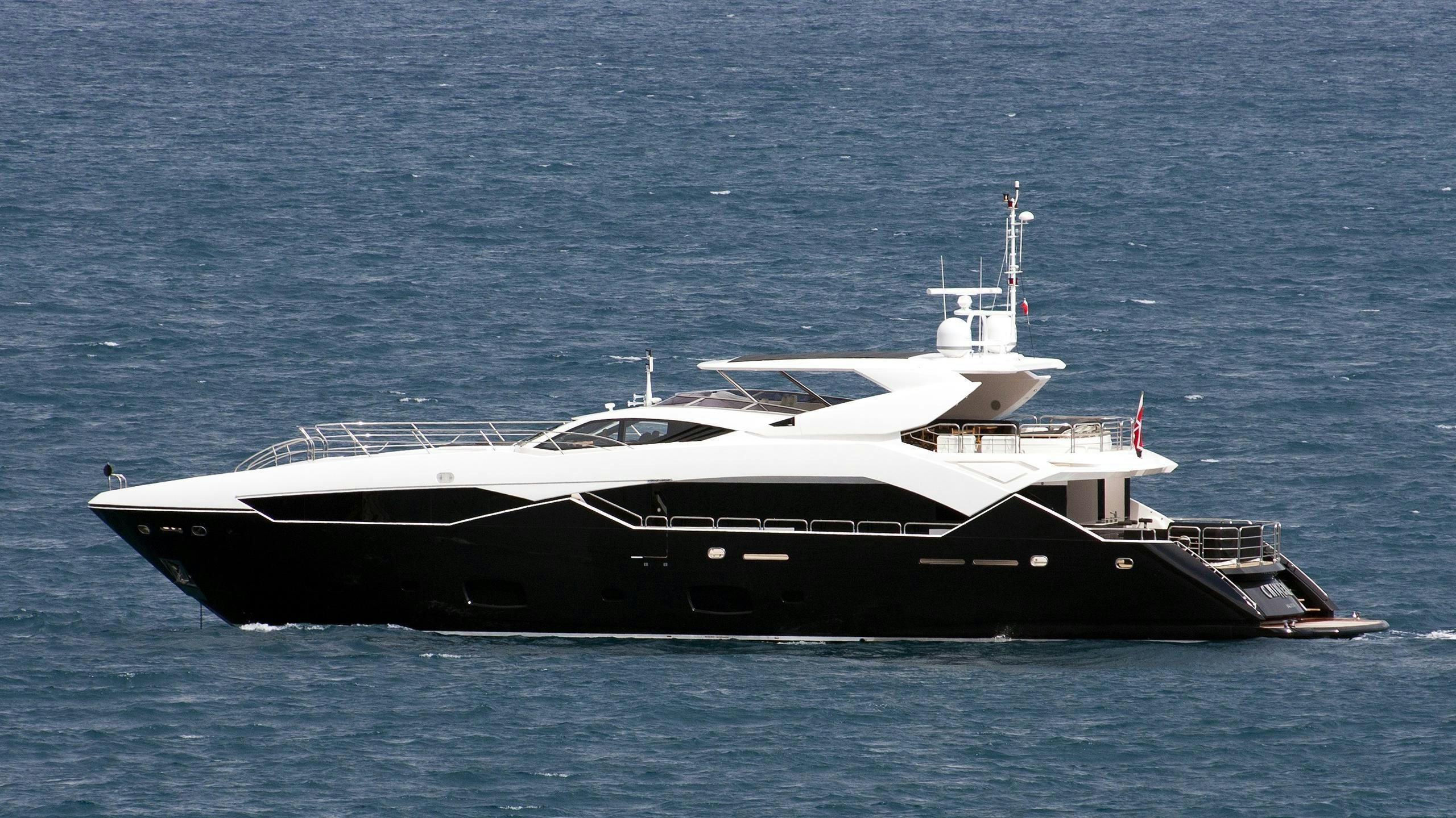 a white yacht in the water aboard OKSANCHIK Yacht for Charter