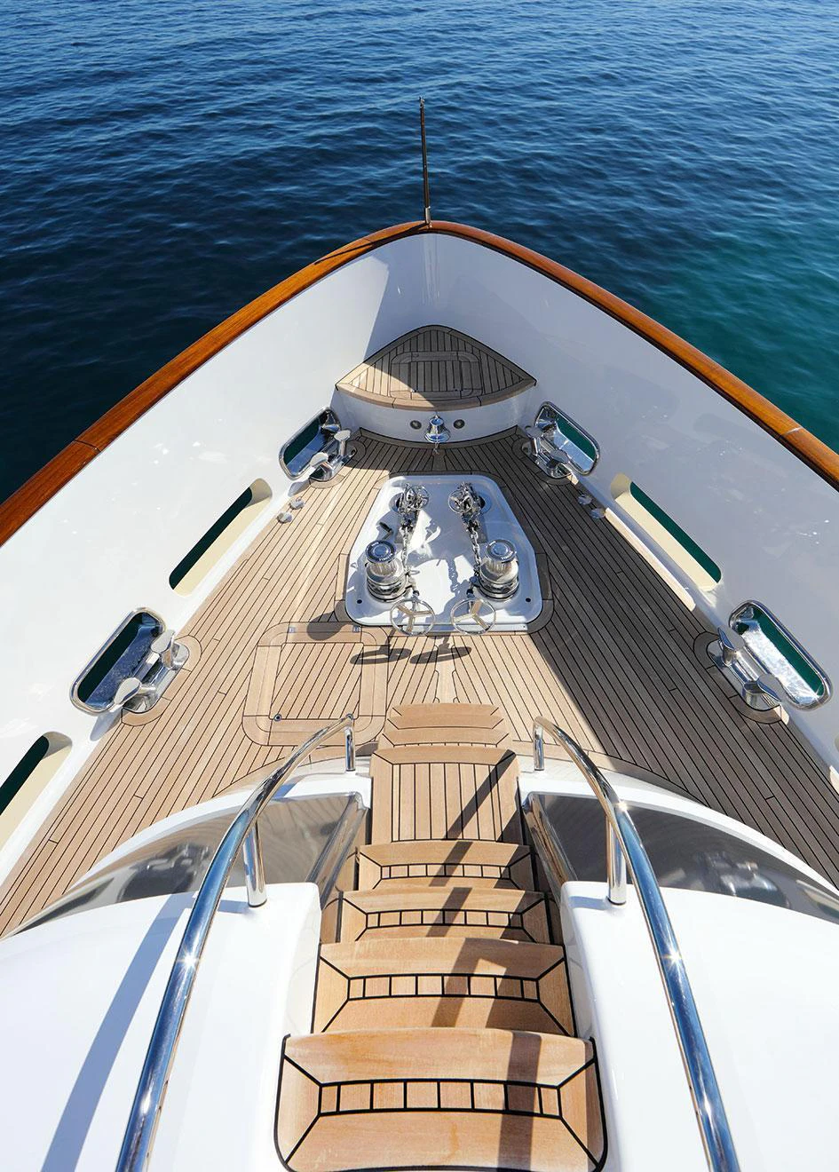 a view of a boat from the deck of a boat aboard SOLIS Yacht for Charter
