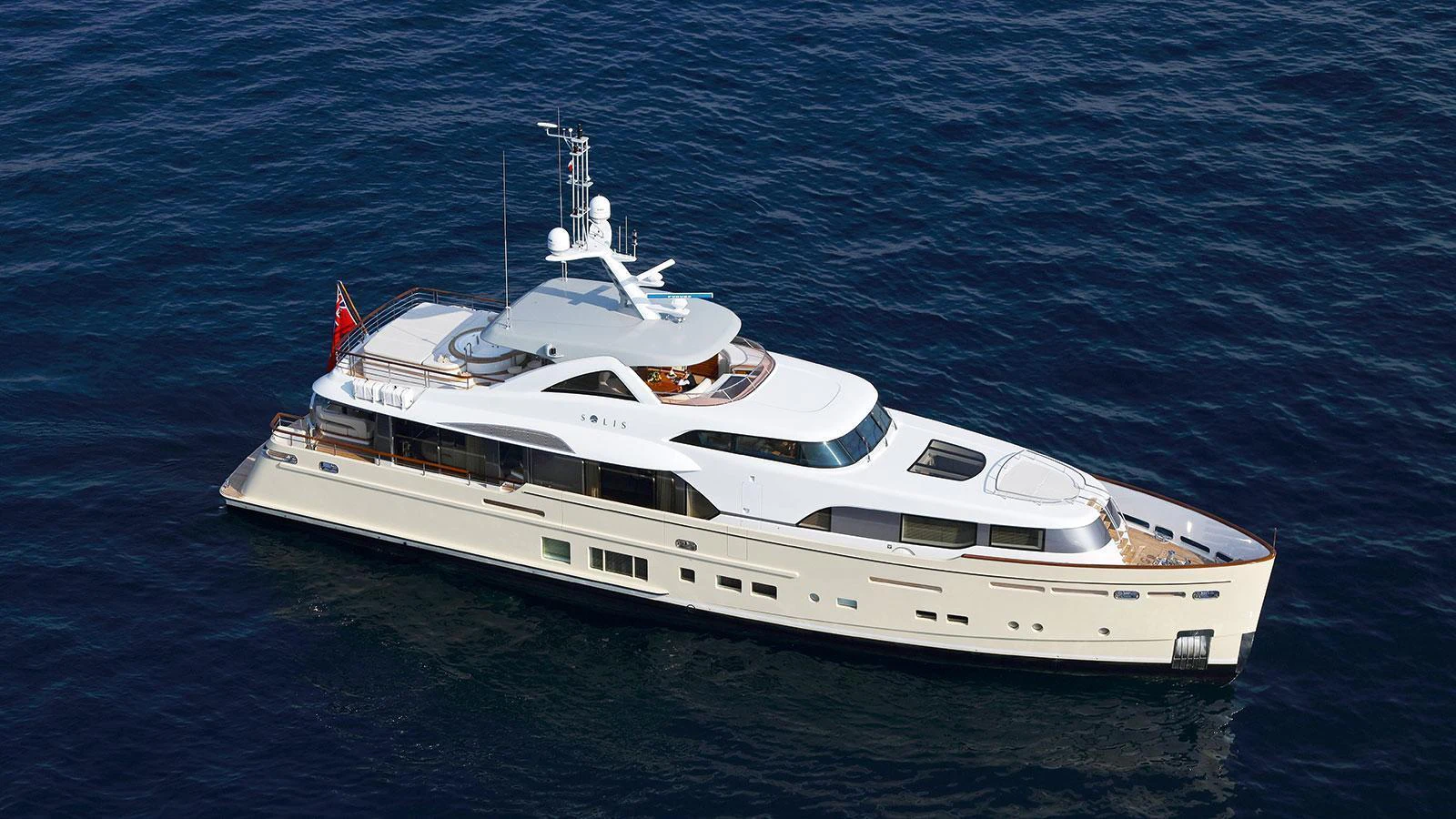 a white yacht in the water aboard SOLIS Yacht for Charter
