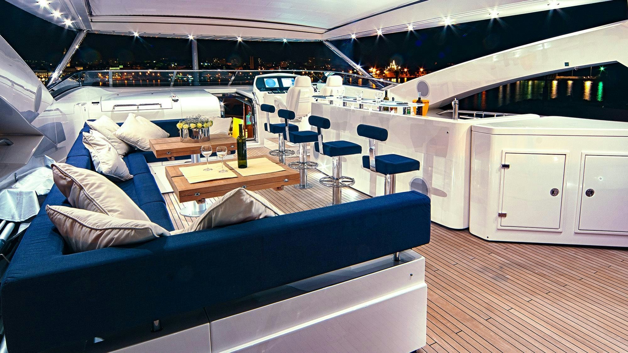 inside of a boat aboard ARAGO Yacht for Charter