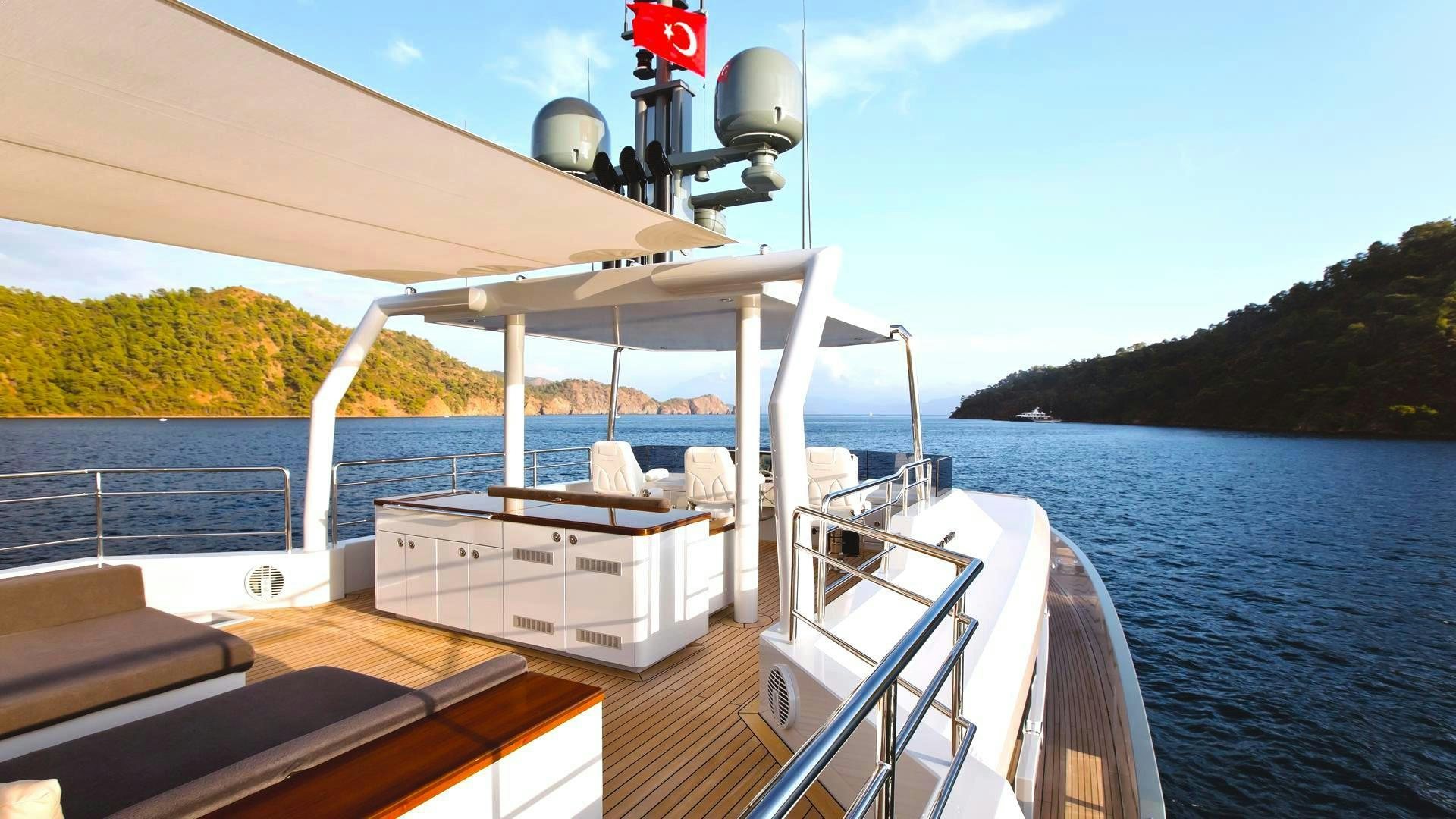 a boat on the water aboard ONLY NOW Yacht for Charter