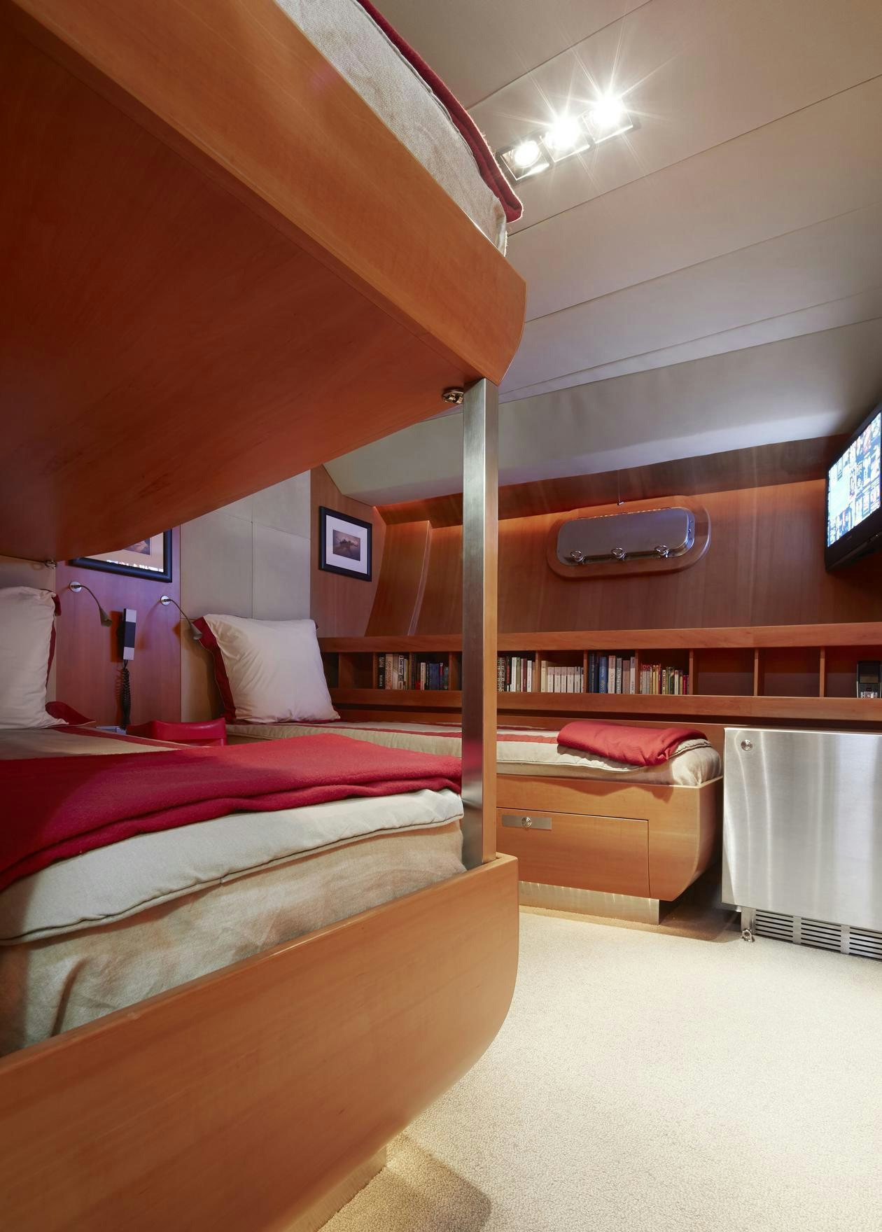 a room with bunk beds aboard SILVERTIP Yacht for Charter