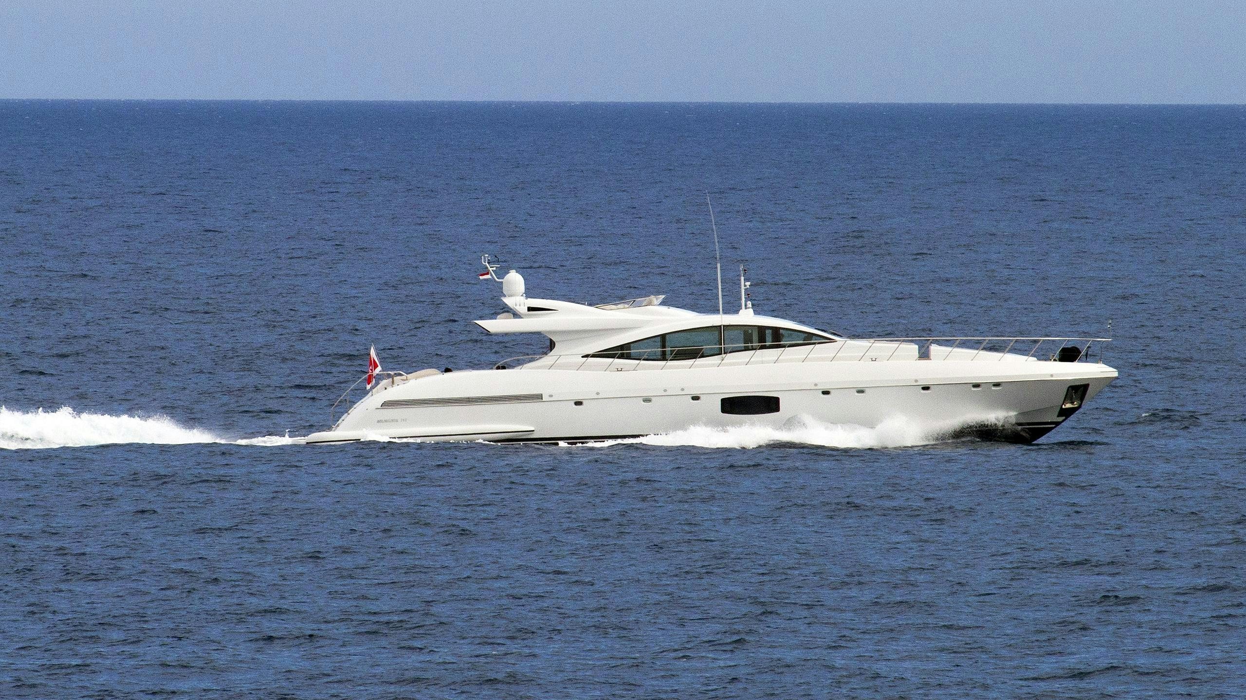 a white yacht in the water aboard IARY Yacht for Charter