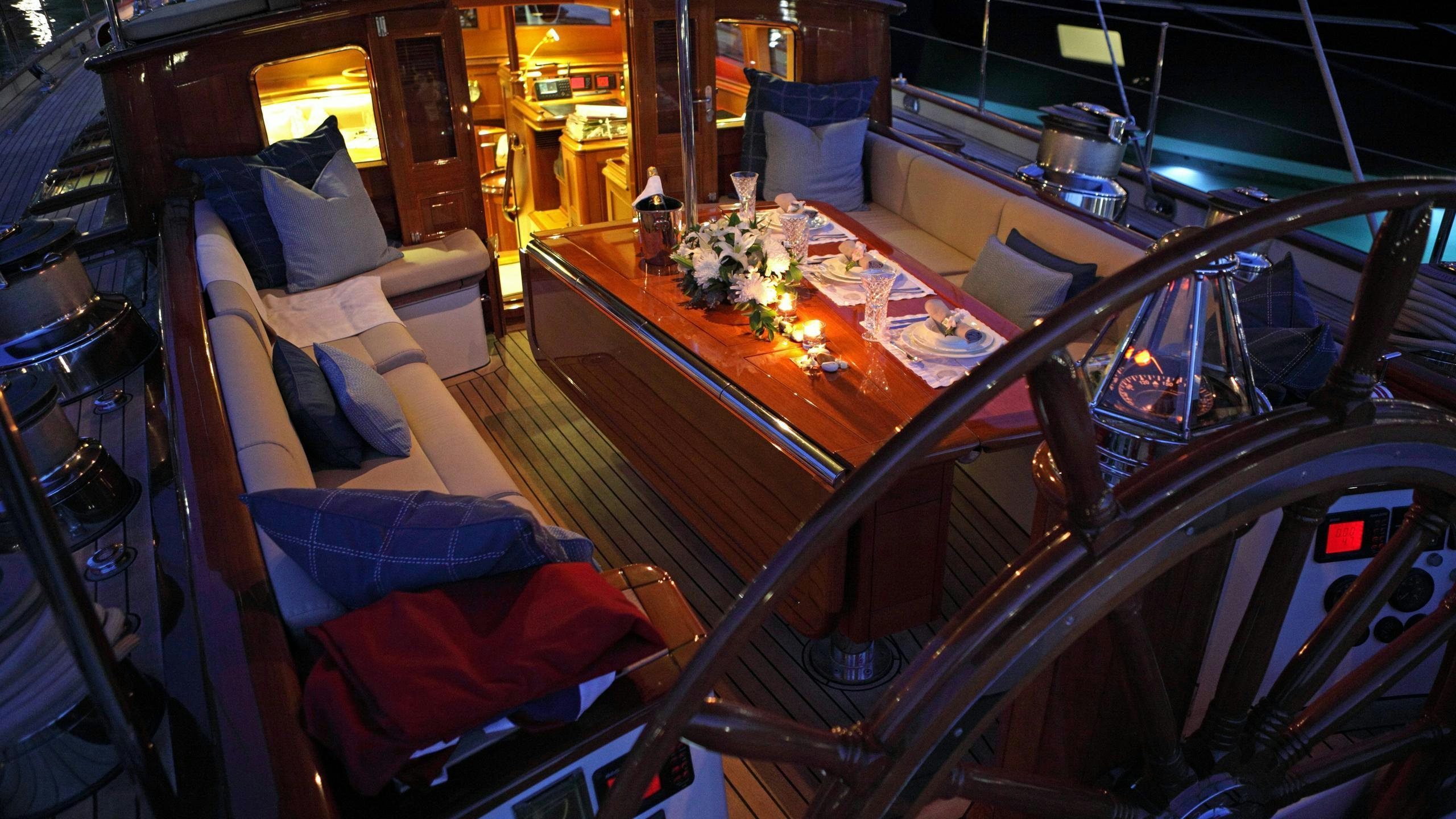 inside of a vehicle aboard SHAMOUN Yacht for Charter