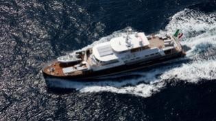 a boat on the water aboard PERSUADER Yacht for Charter