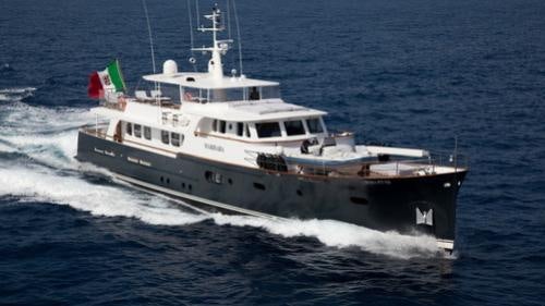 a boat on the water aboard PERSUADER Yacht for Charter