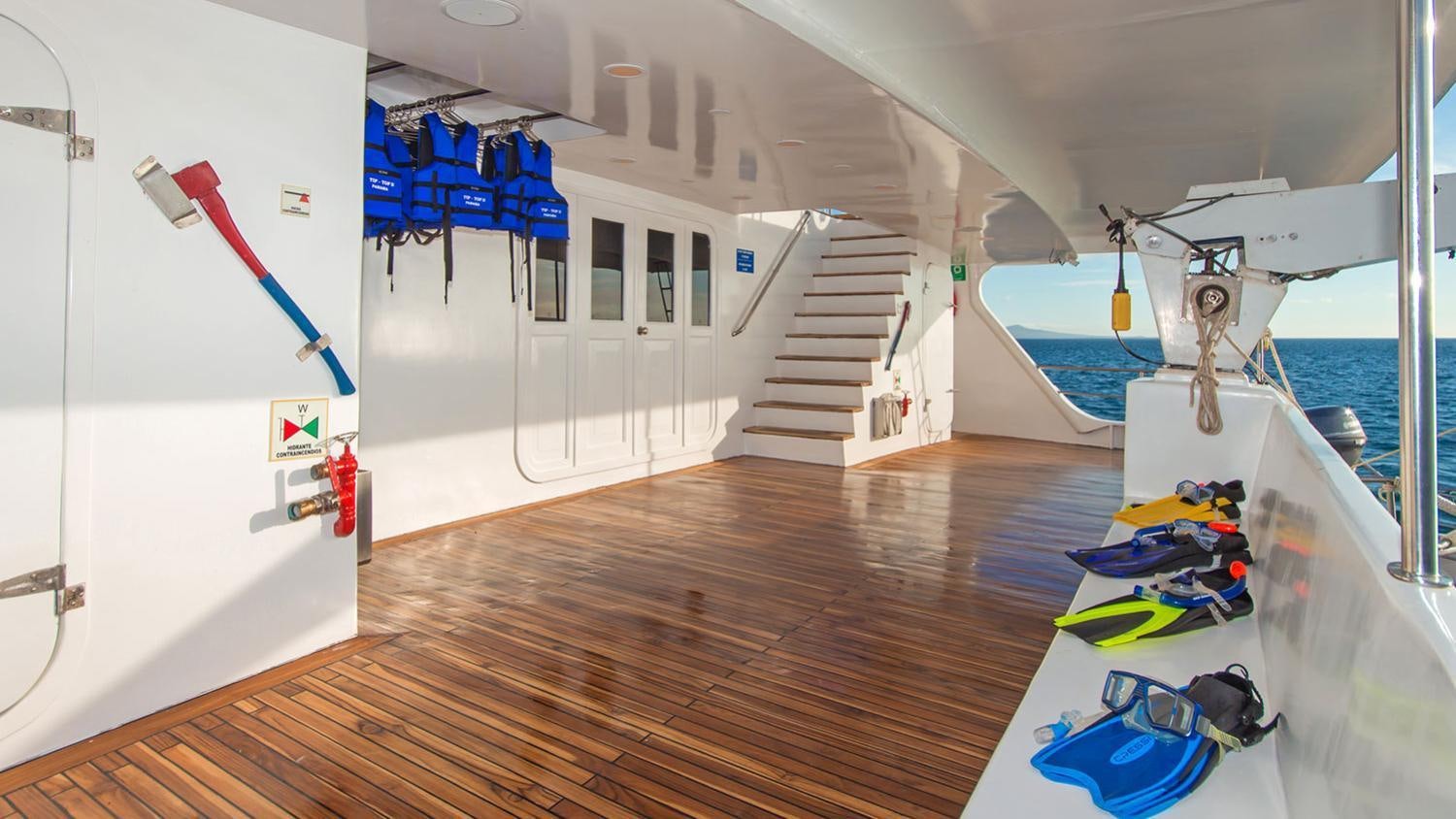 a large indoor swimming pool aboard TIP TOP II Yacht for Charter