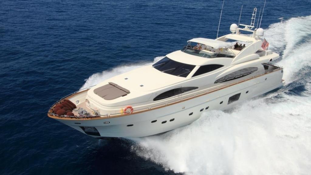 a boat on the water aboard DOLCE VITA IV Yacht for Charter