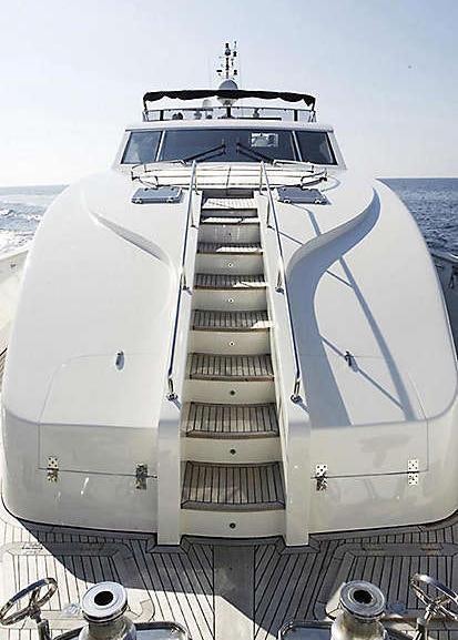 a large white boat aboard DREAM B Yacht for Charter