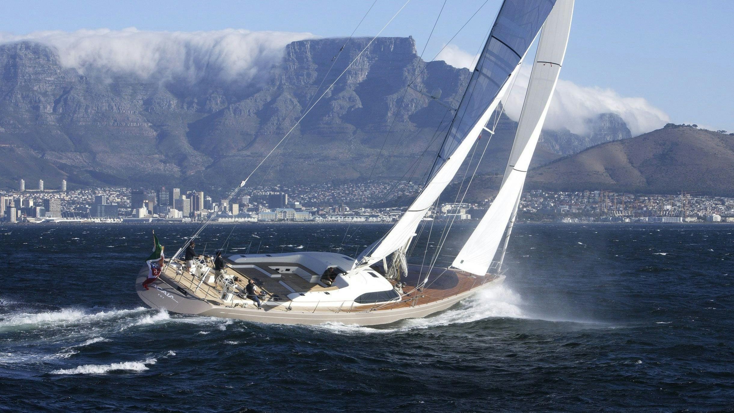 a boat on the water aboard ACAIA Yacht for Charter