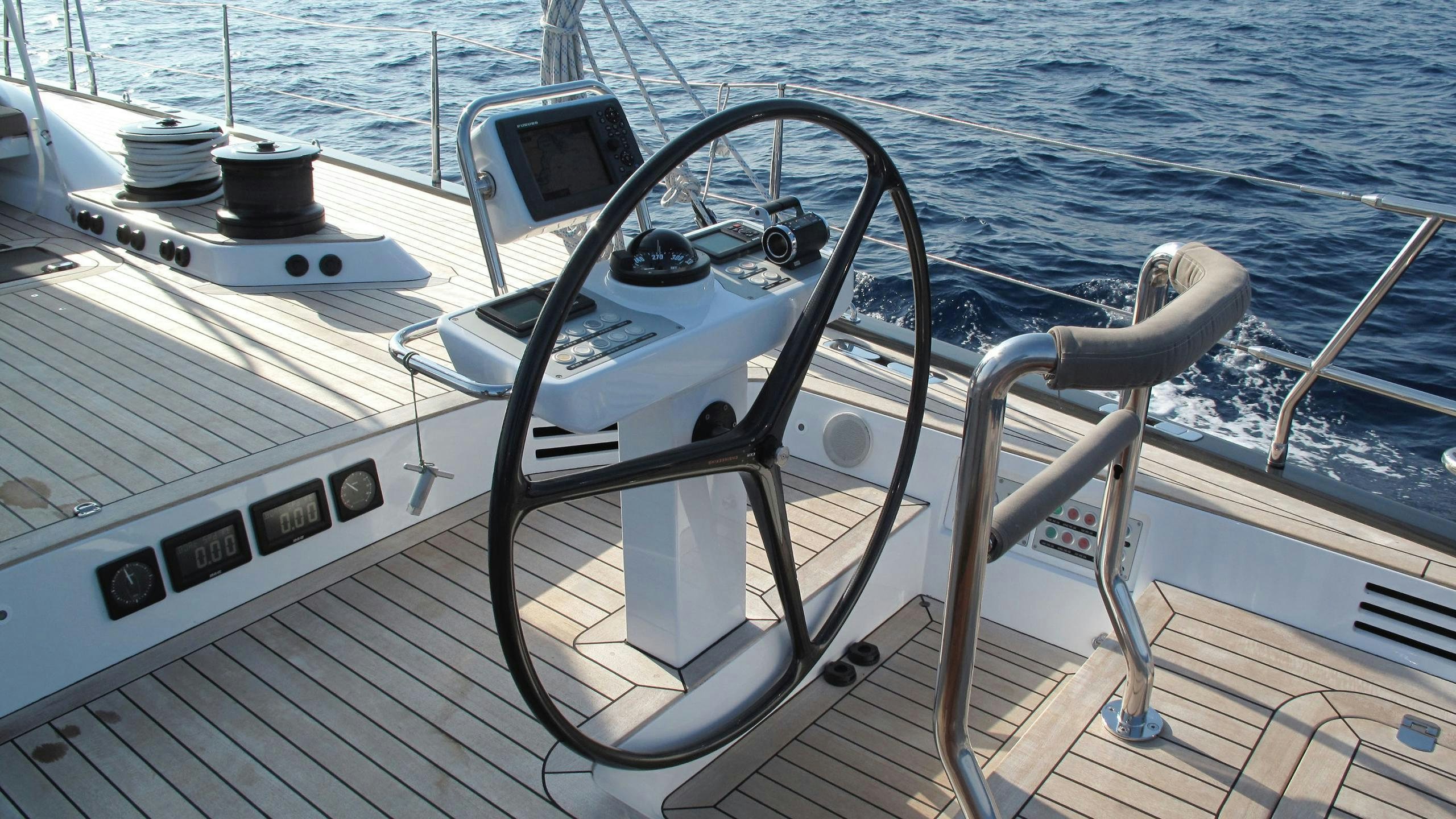 a boat on the water aboard YCH2 Yacht for Charter
