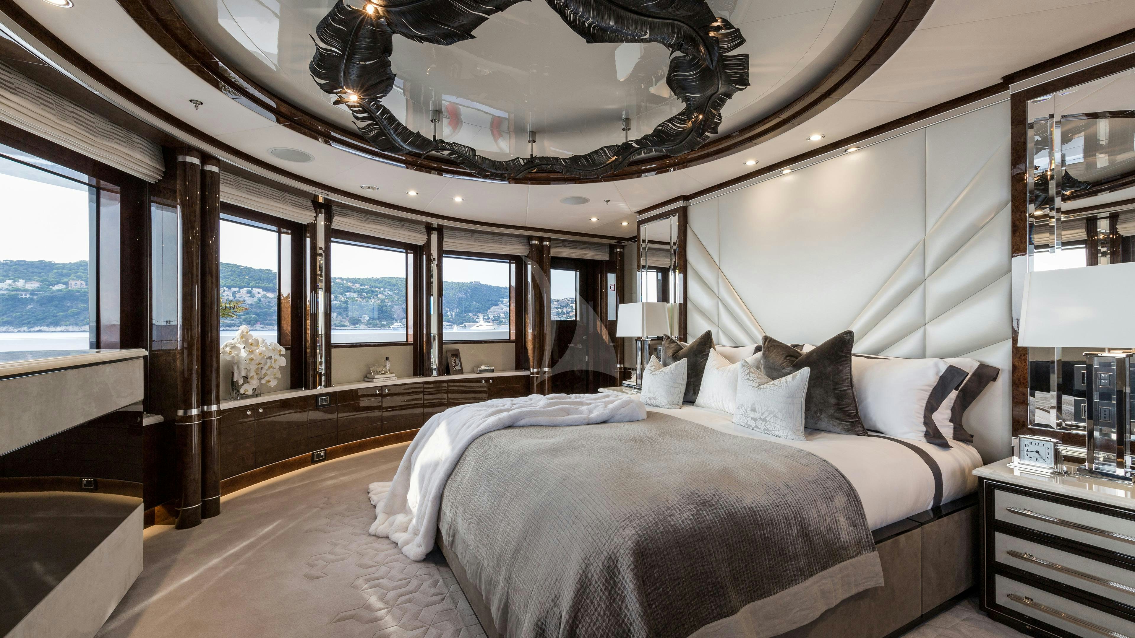a room with two beds aboard SOUNDWAVE Yacht for Charter