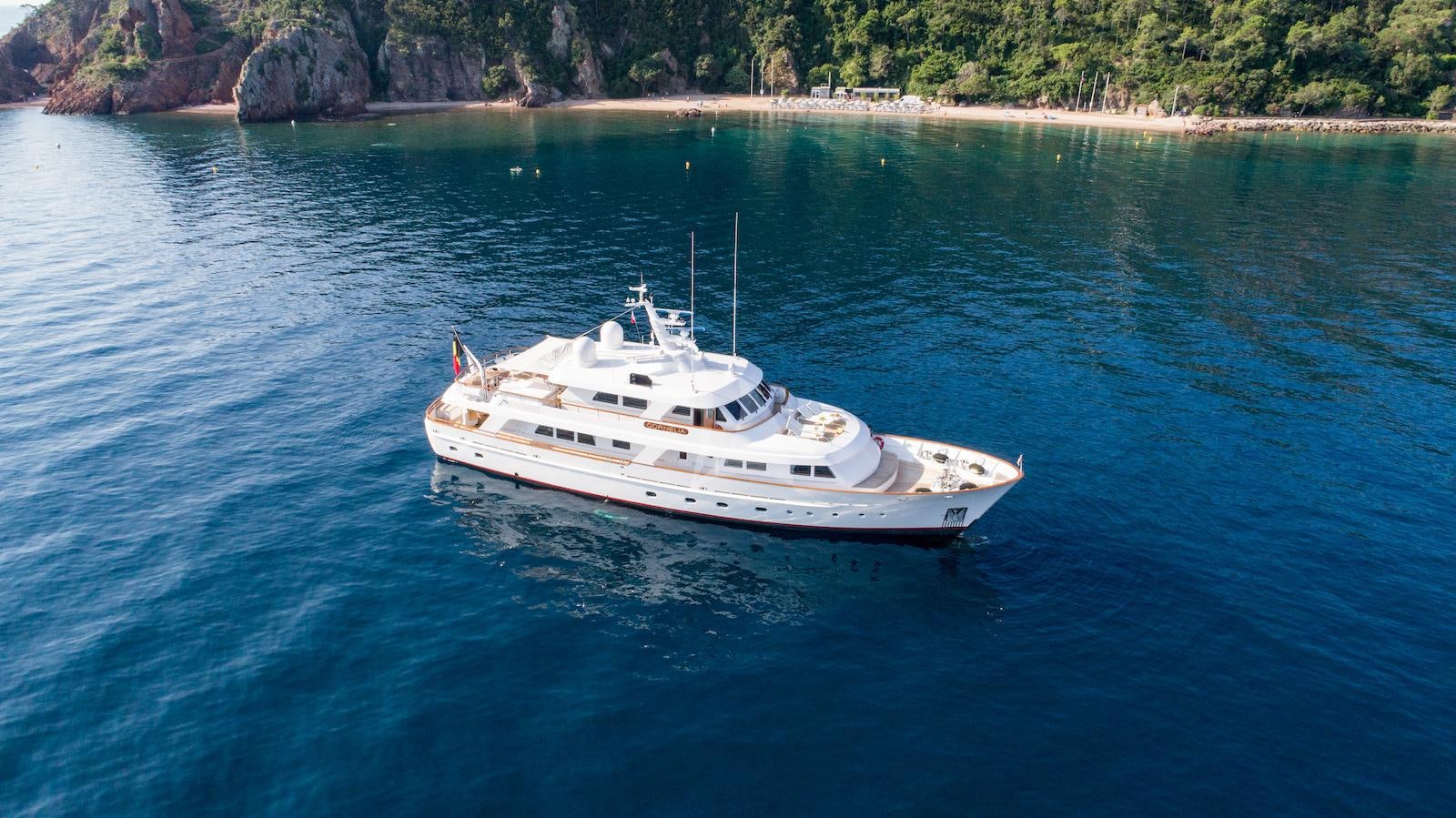 a boat on the water aboard CORNELIA Yacht for Charter