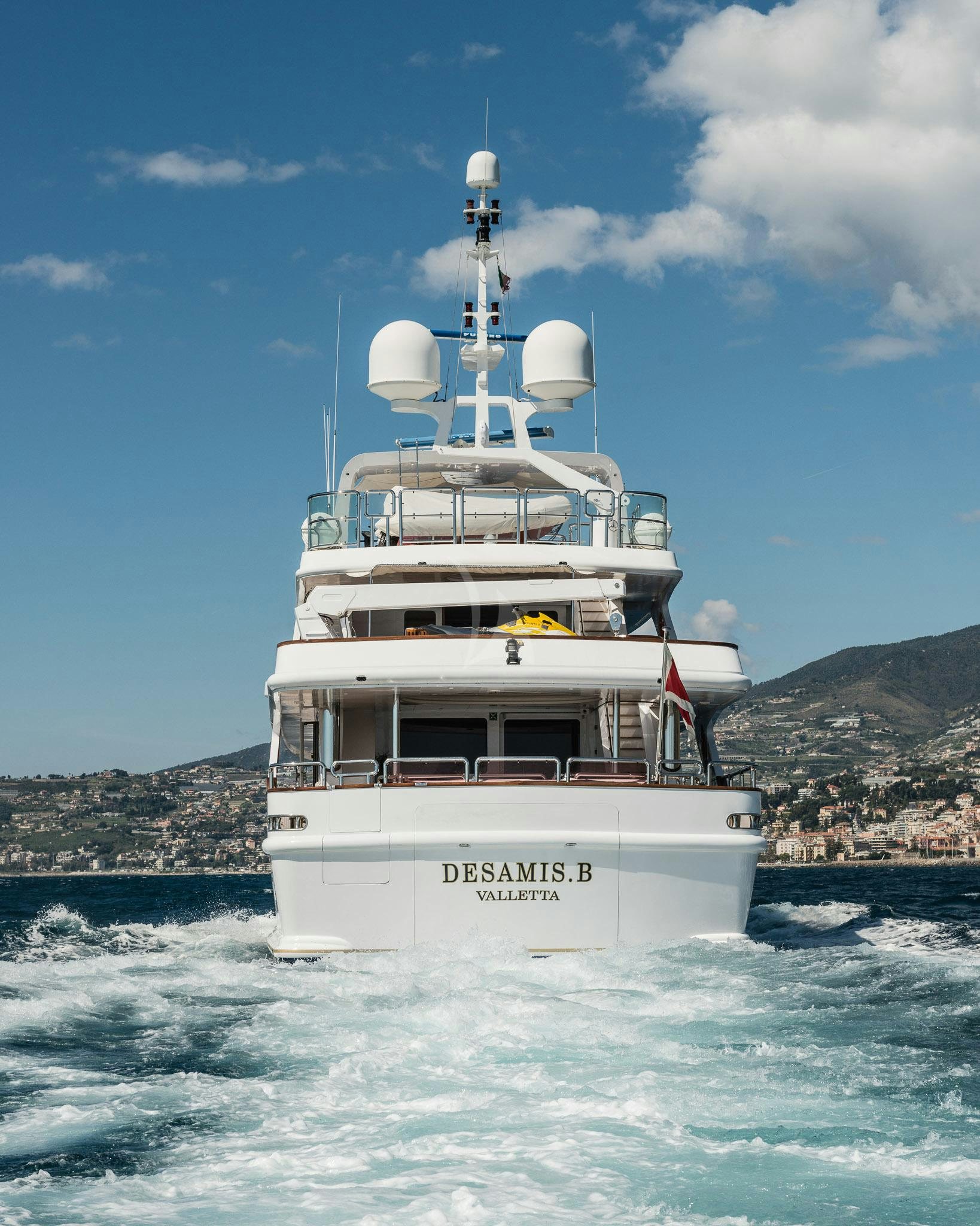 a boat on the water aboard DESAMIS B Yacht for Charter