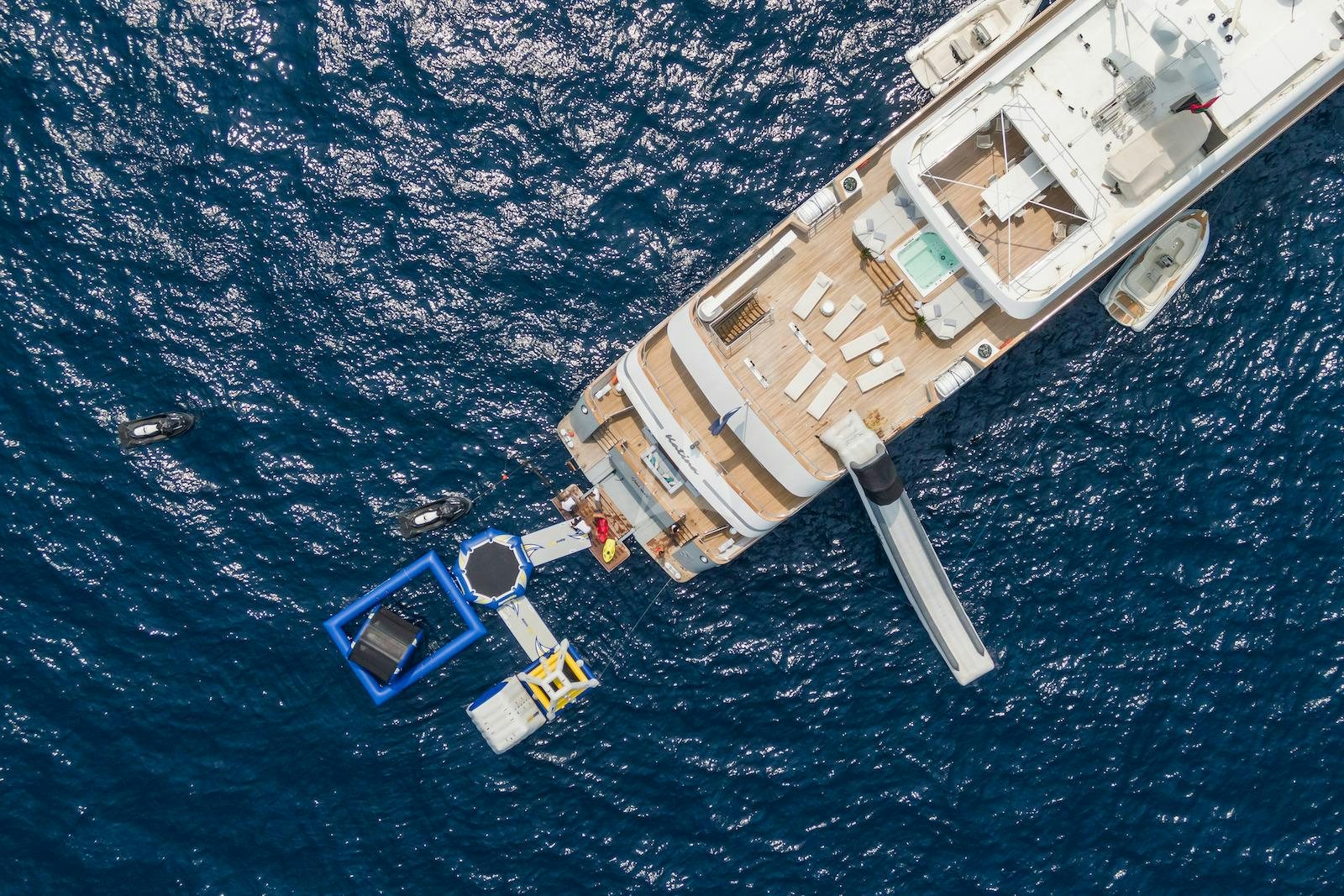 a satellite in the water aboard KATINA Yacht for Charter