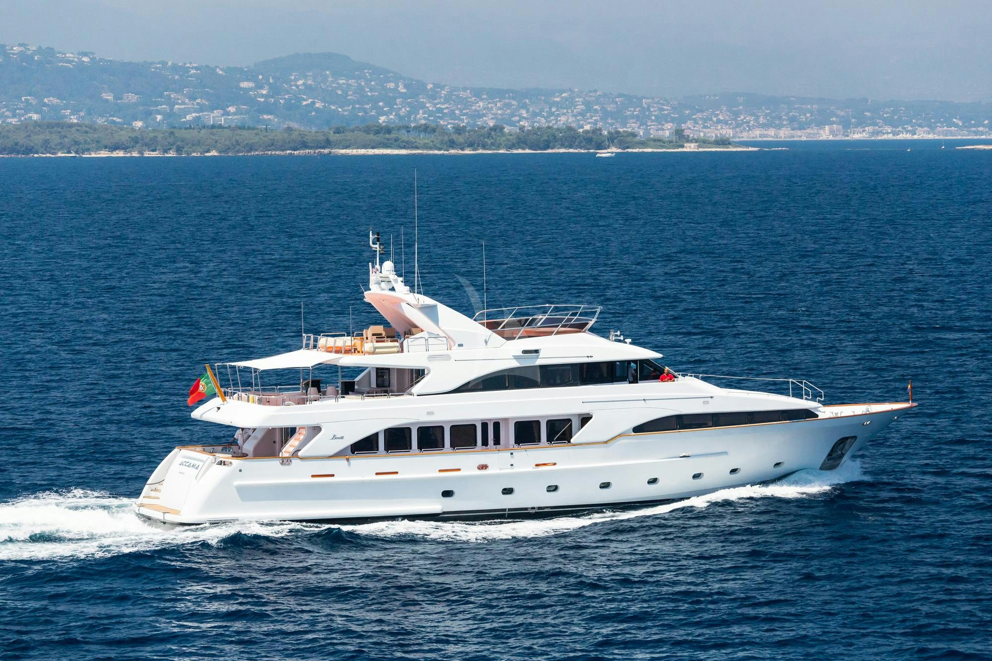 a white yacht in the water aboard FRIENDSHIP Yacht for Charter