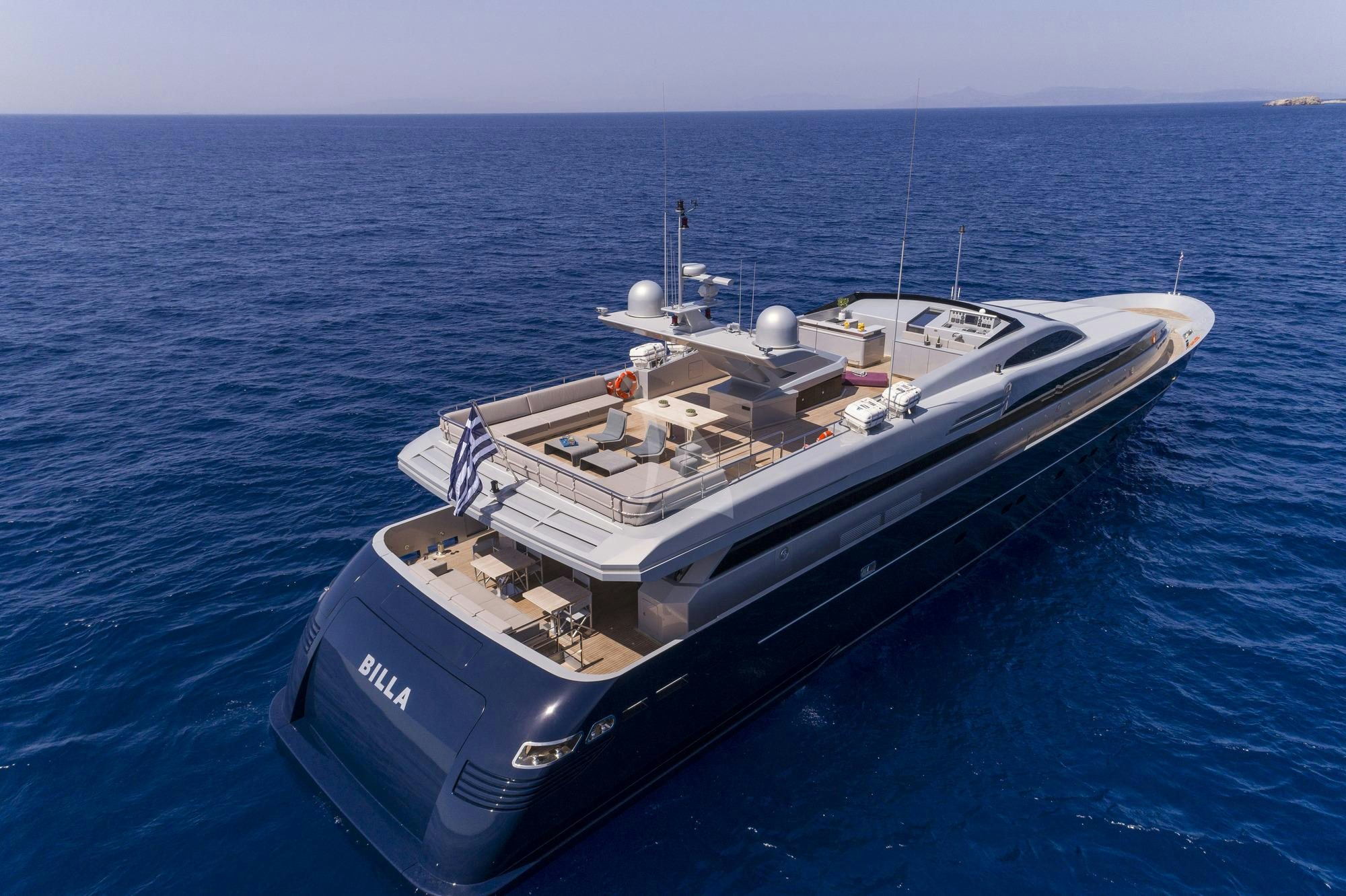a boat in the water aboard BILLA Yacht for Charter