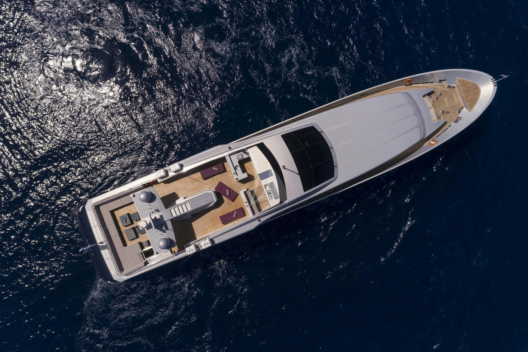 a satellite in outer space aboard BILLA Yacht for Charter