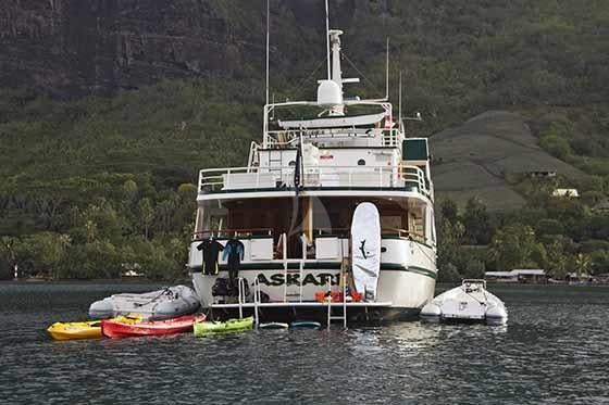 a boat on the water aboard ASKARI Yacht for Charter