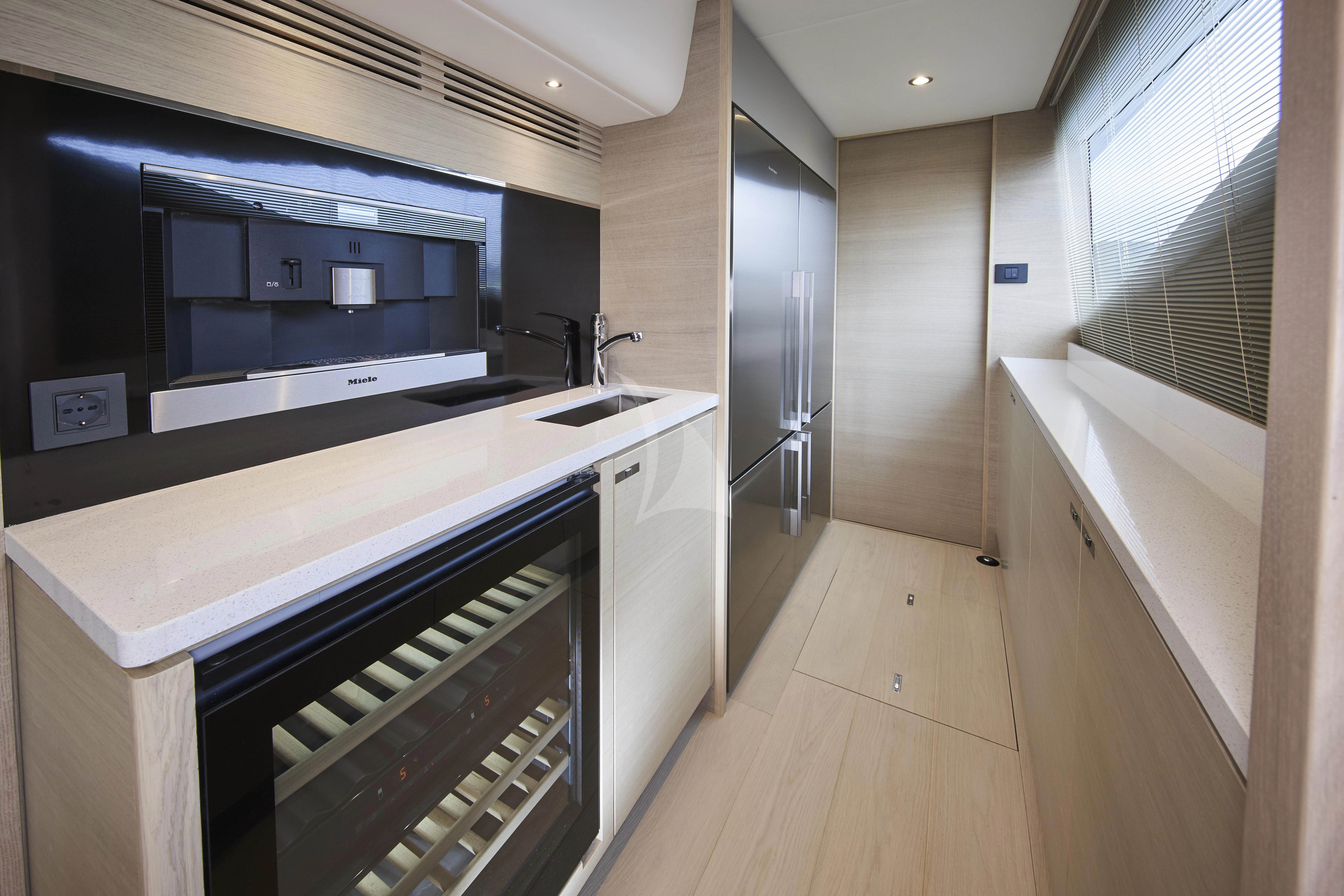 a kitchen with a large oven aboard HALLELUJAH Yacht for Charter