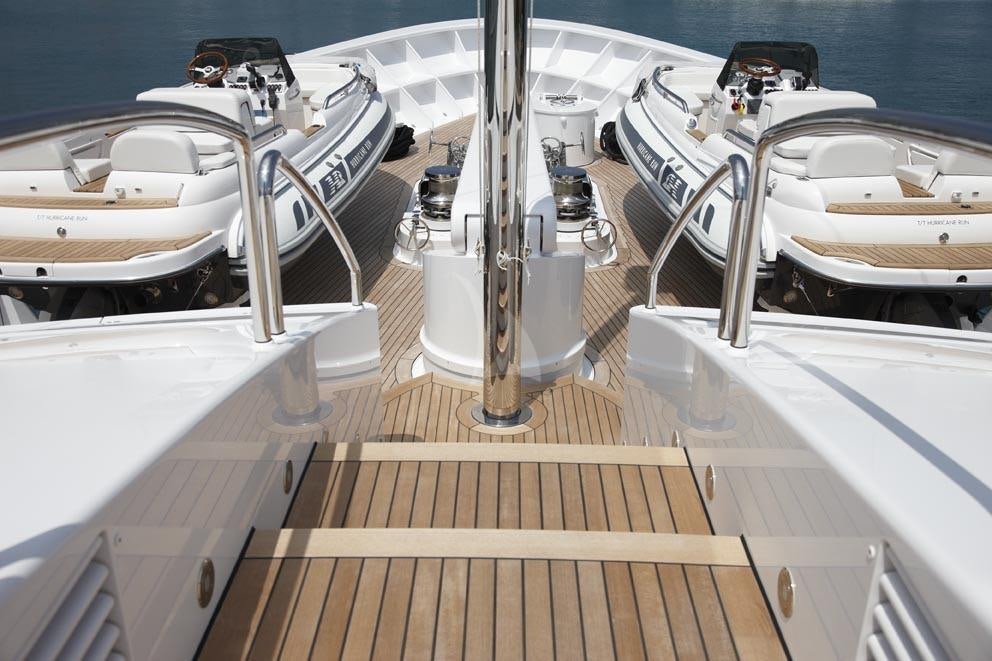 a boat on the water aboard HURRICANE RUN Yacht for Charter