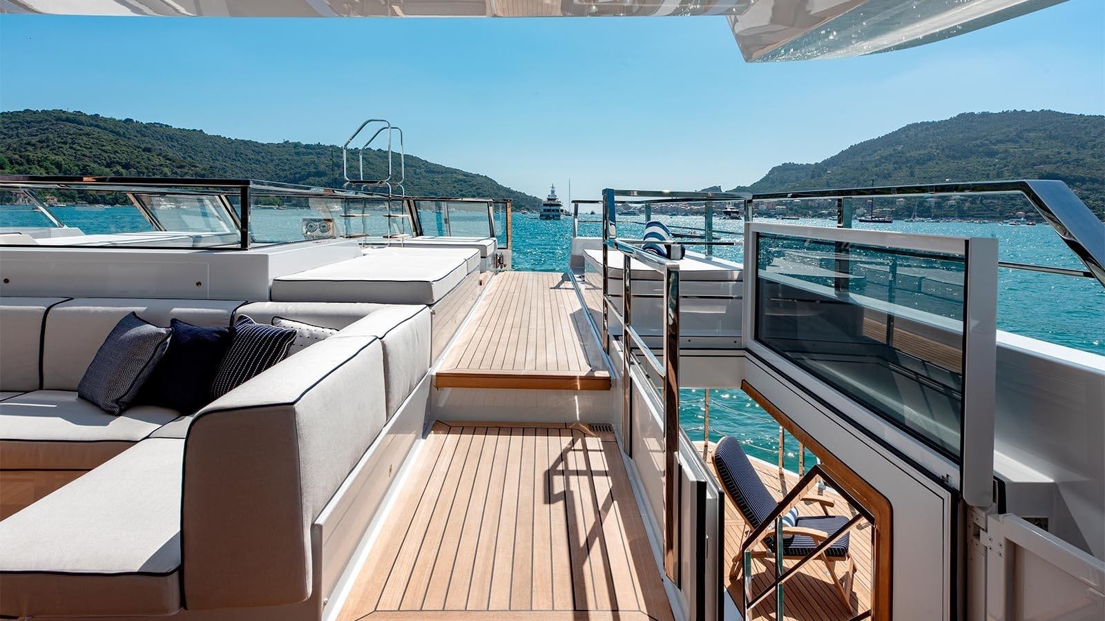 a deck on a boat aboard LADY LENA Yacht for Charter