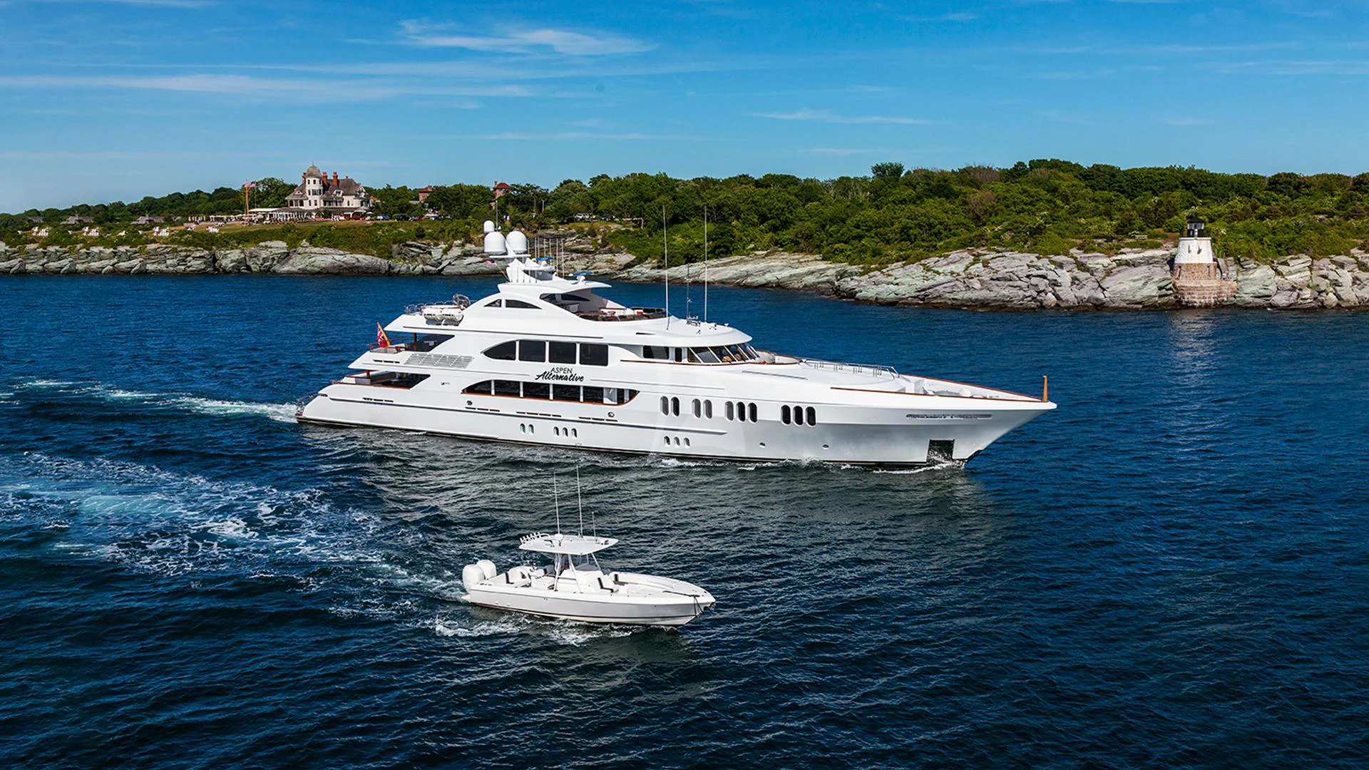 a boat on the water aboard ASPEN ALTERNATIVE Yacht for Charter