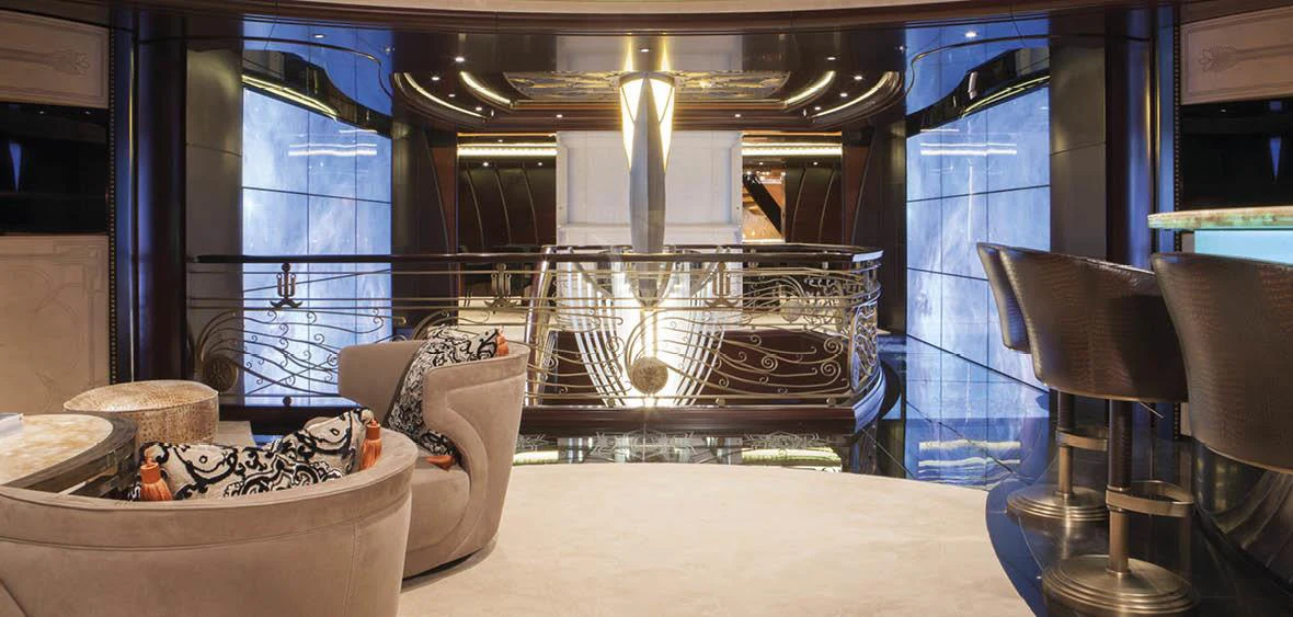 a room with a table and chairs aboard WHISPER Yacht for Charter