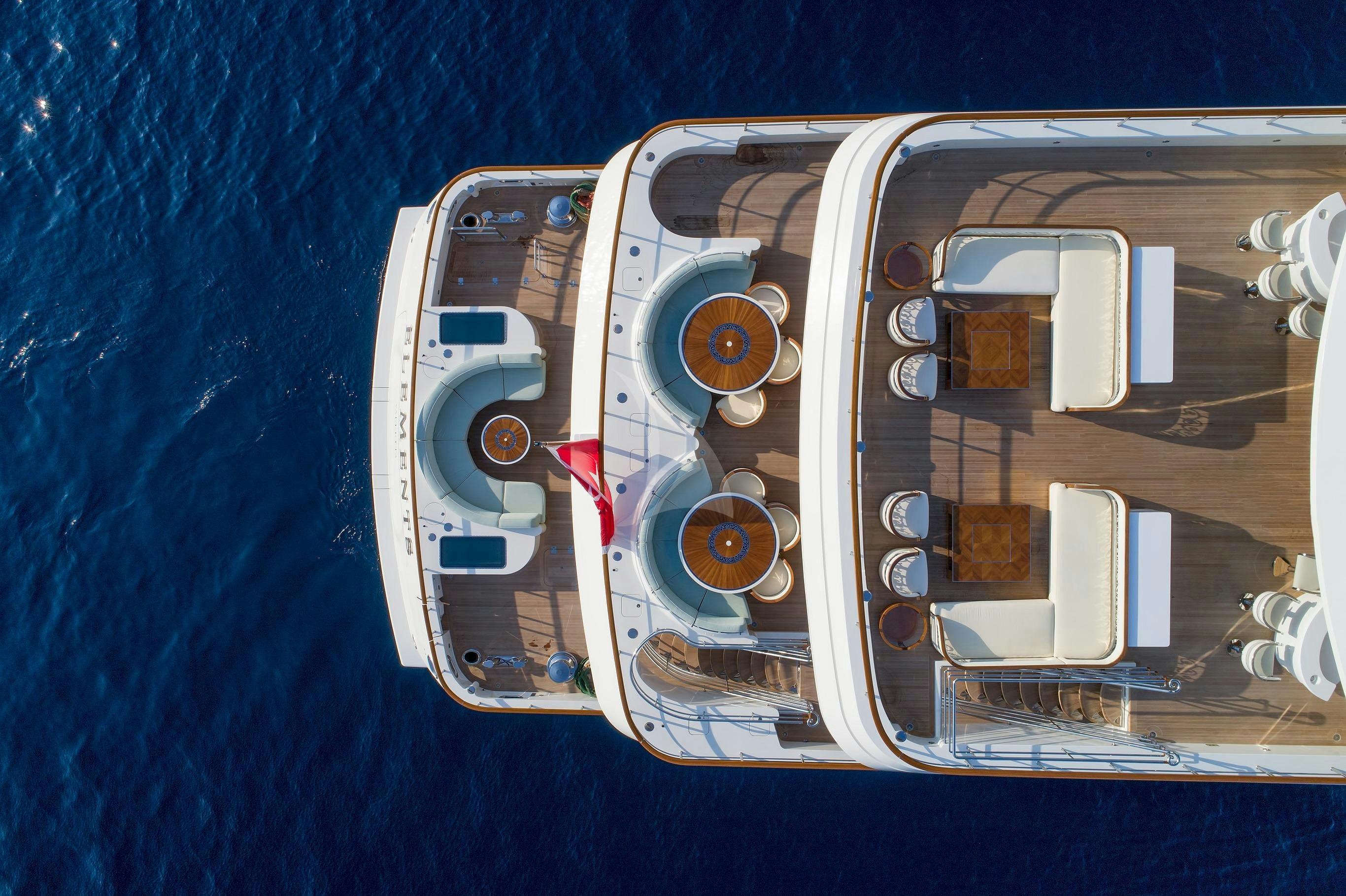 a high angle view of a ship aboard ELEMENTS Yacht for Charter