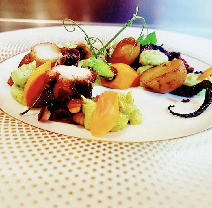 a plate of food aboard JOY ME Yacht for Charter