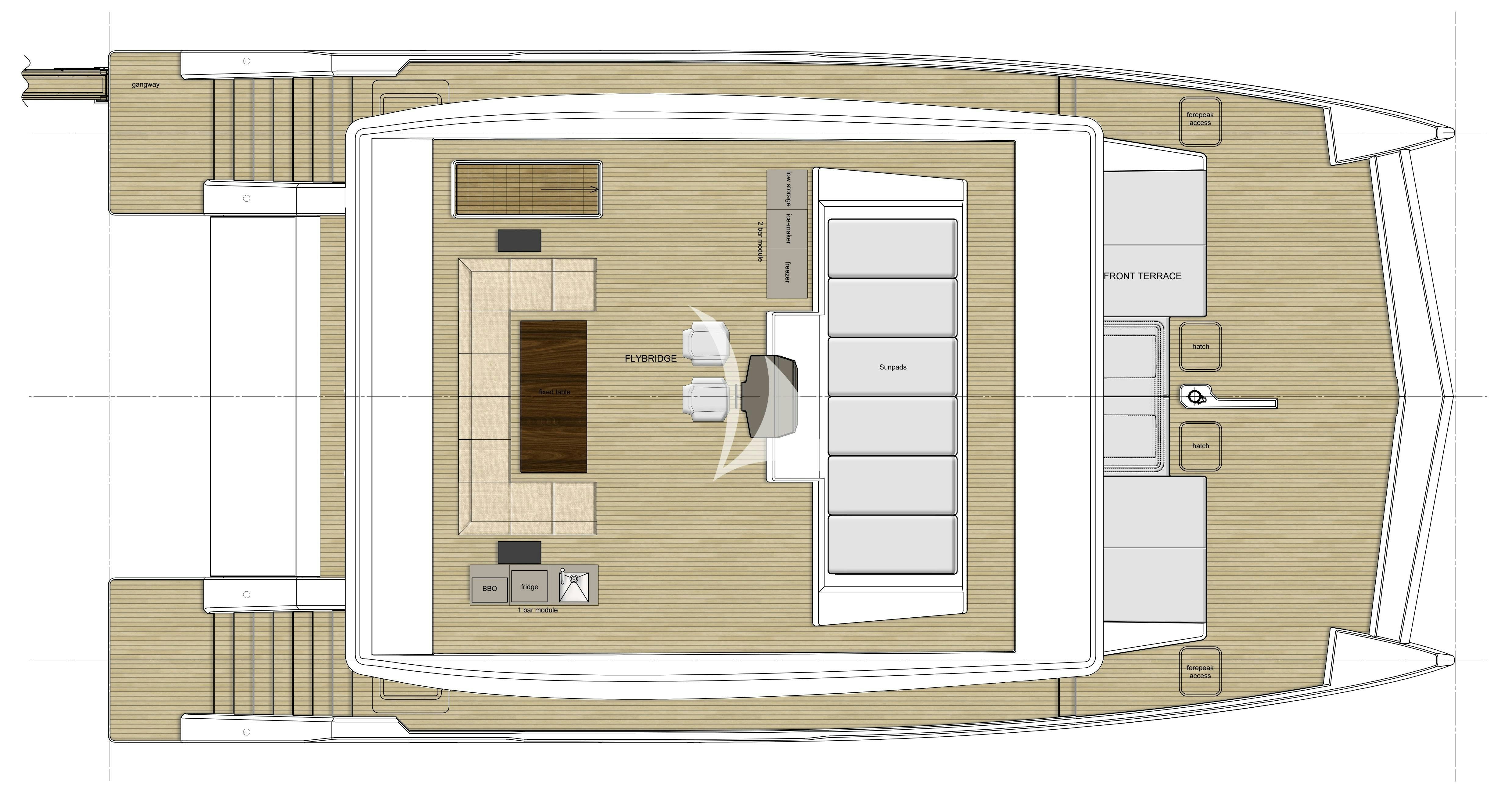 a white and brown house aboard CHRISTINA TOO Yacht for Sale