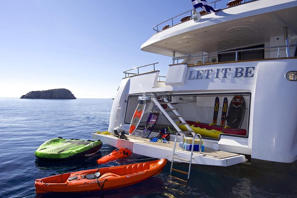 a boat on the water aboard LET IT BE Yacht for Charter