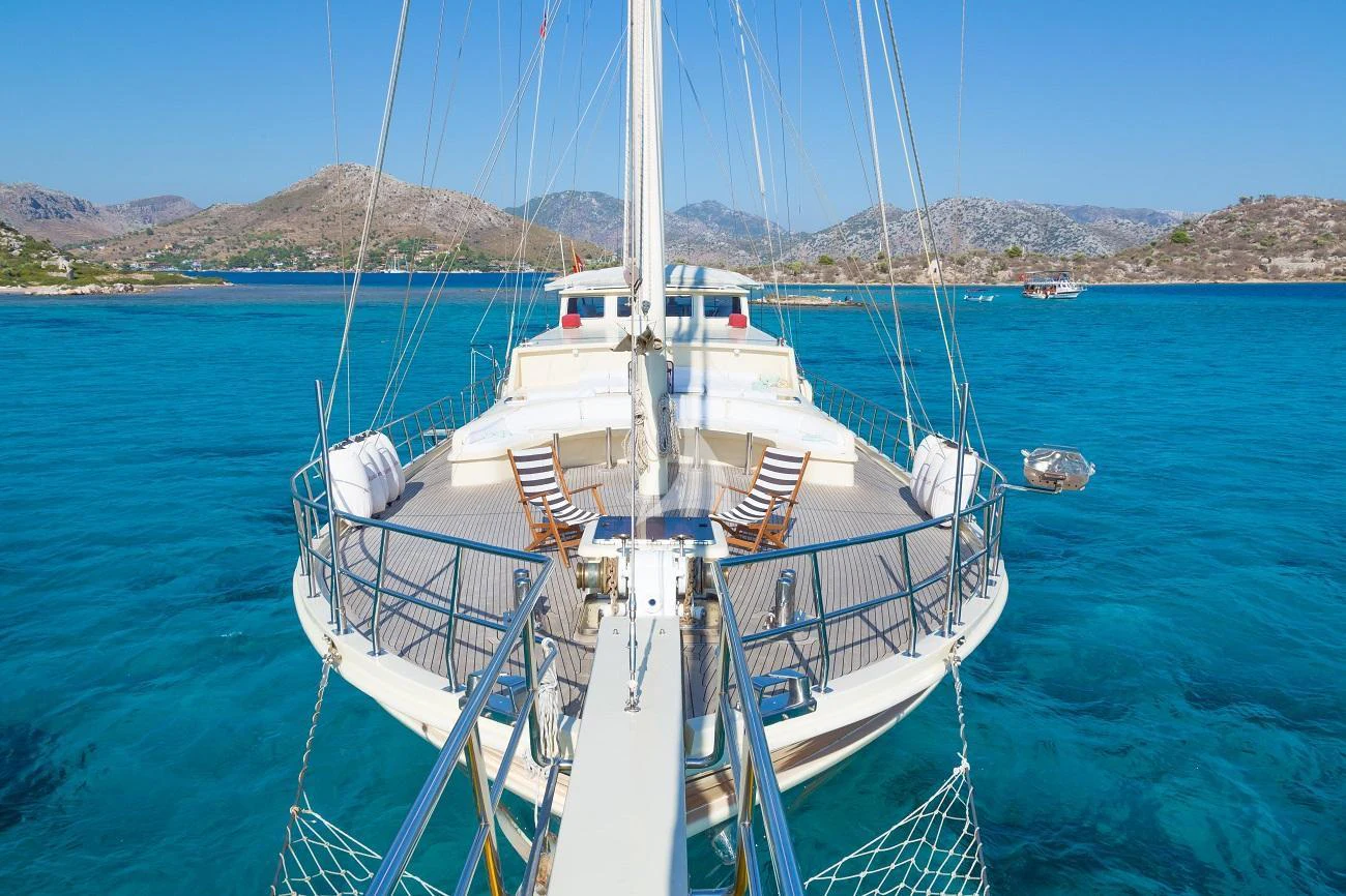 a boat in the water aboard JUNIOR ORCUN Yacht for Charter